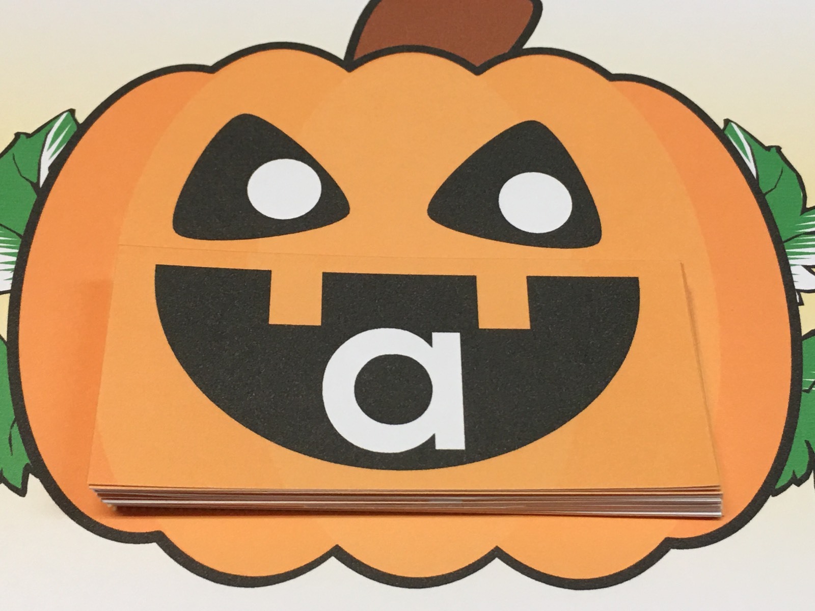 Jack O Lantern – Uppercase Lower case Match Pumpkins – Laminated Activity Set