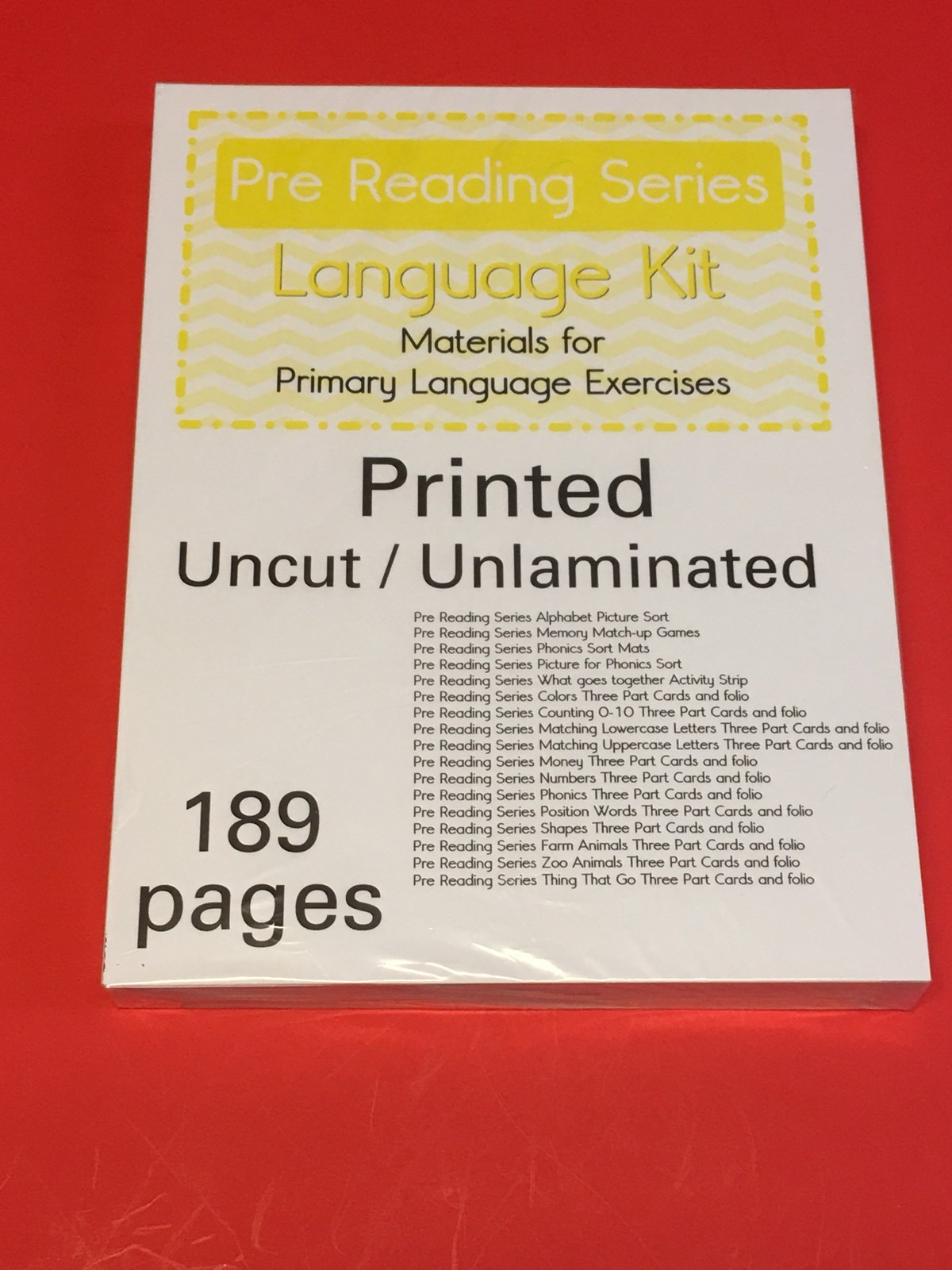 Pre Reading Series – Language Kit – Montessori Materials- (PRINTED)