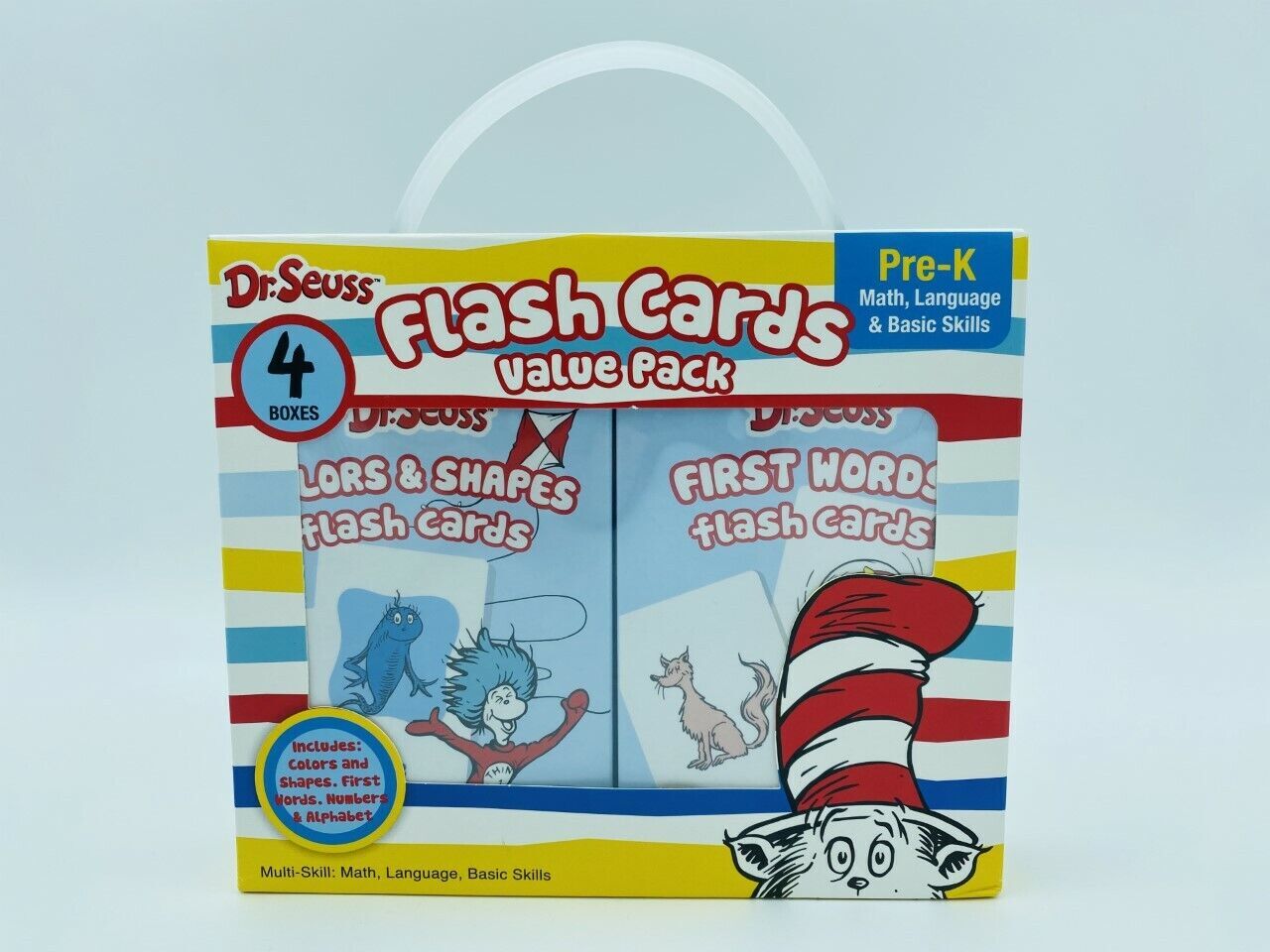 Dr. Seuss Flash Cards 4 Boxes Pre-K 1st Words Alphabet Colors Numbers Shapes