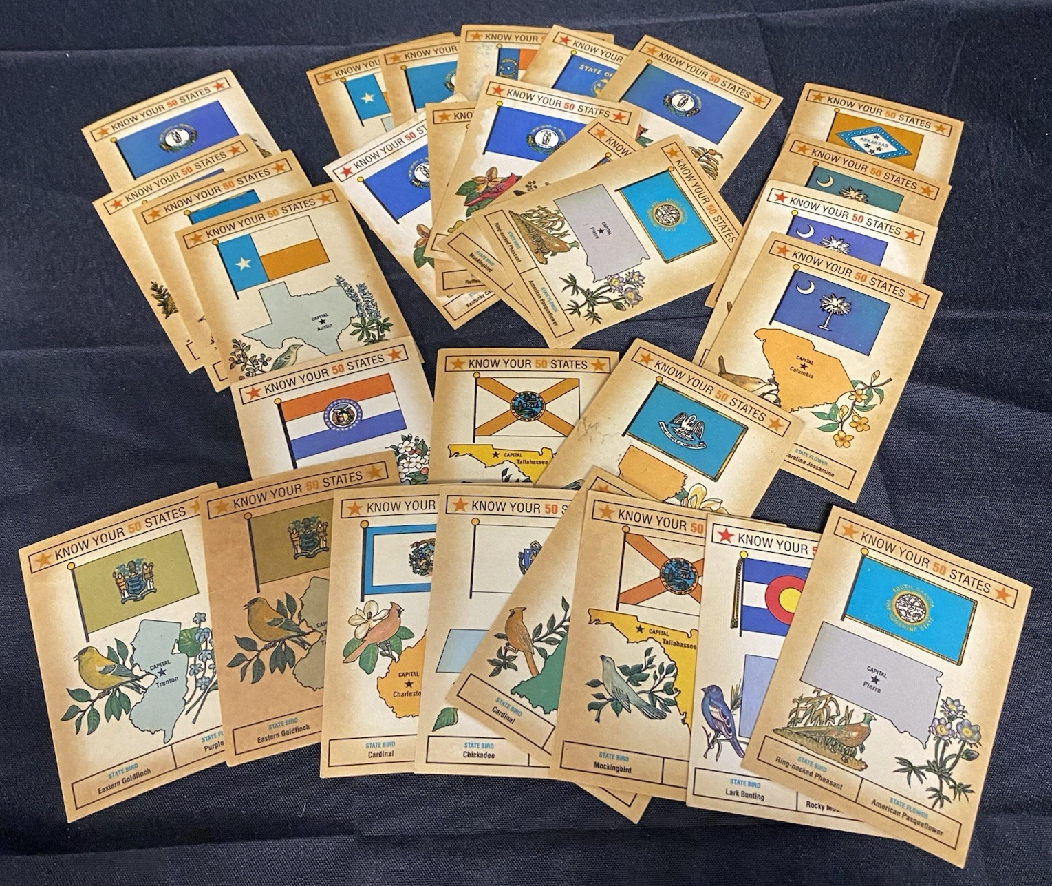 Rainbo Bread Know Your 50 States Playing Cards 30 Of 50 Cards 1975