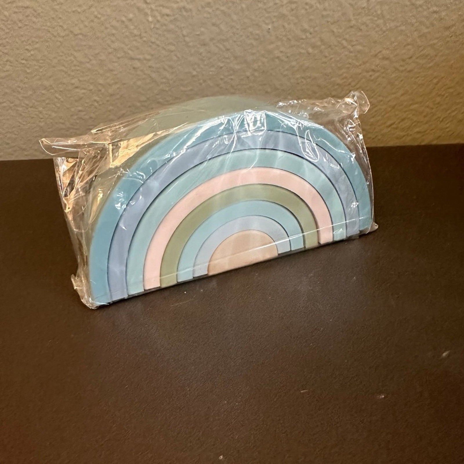 Silicone Rainbow Pastel Stacking Toy- New