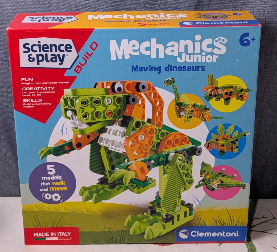 Clementoni Moving Dinosaurs Science & Play Mechanics Junior STEM Building Toy
