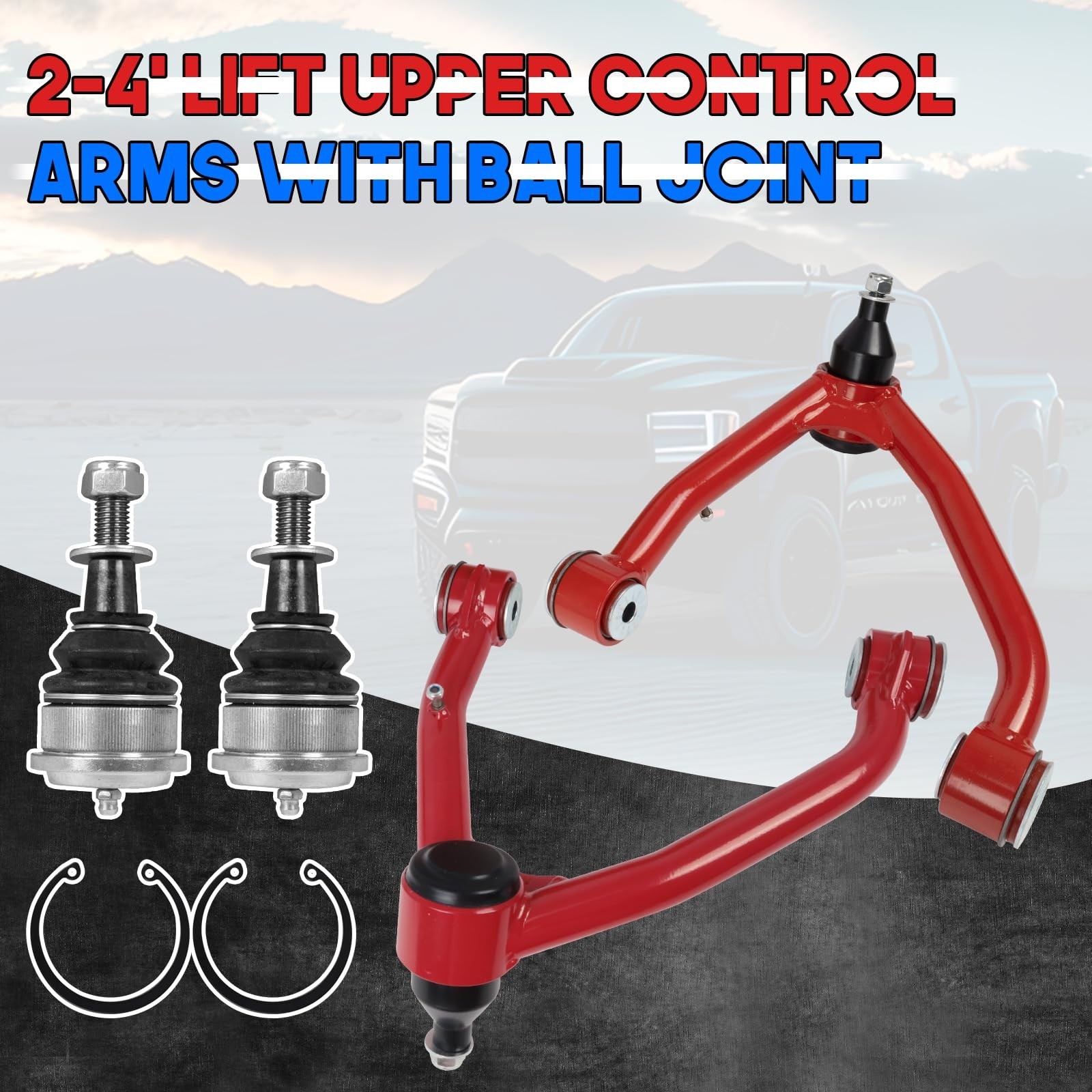 2-4″ Lift Upper Control Arms Compatible with 2014-2018 Chevy Silverado GMC Si…