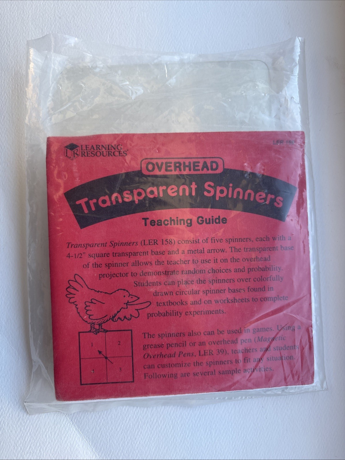 Transparent Spinners 6 Teachers Games Learning Resources Education Guide 4 1/2”