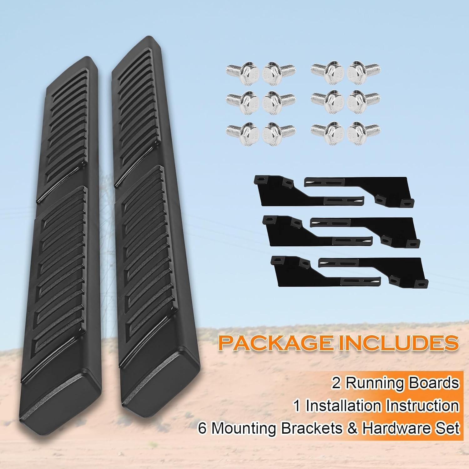 05-23 Toyota Tacoma Access Extended Cab Black 6″ Running Boards Pair 77.5″