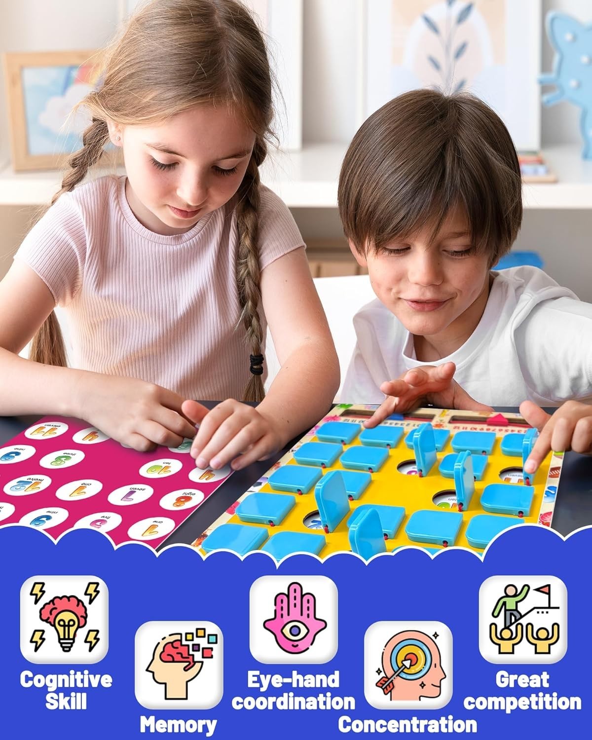 Kids Matching Memory Game Travel Board Game Toddler Learning Toy Ages 3-8
