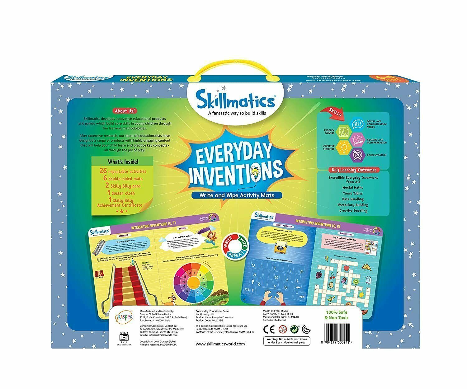 Educational Game Everyday Inventions Reusable Activity Mats by Skillmatics.