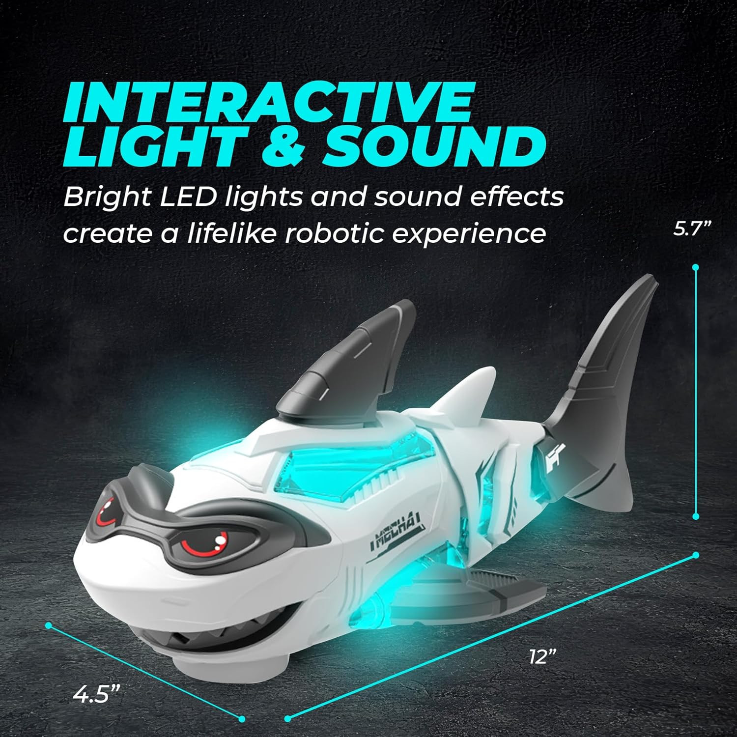 Interactive Crawling Shark Toy with Music and Lights for Infants and Toddlers