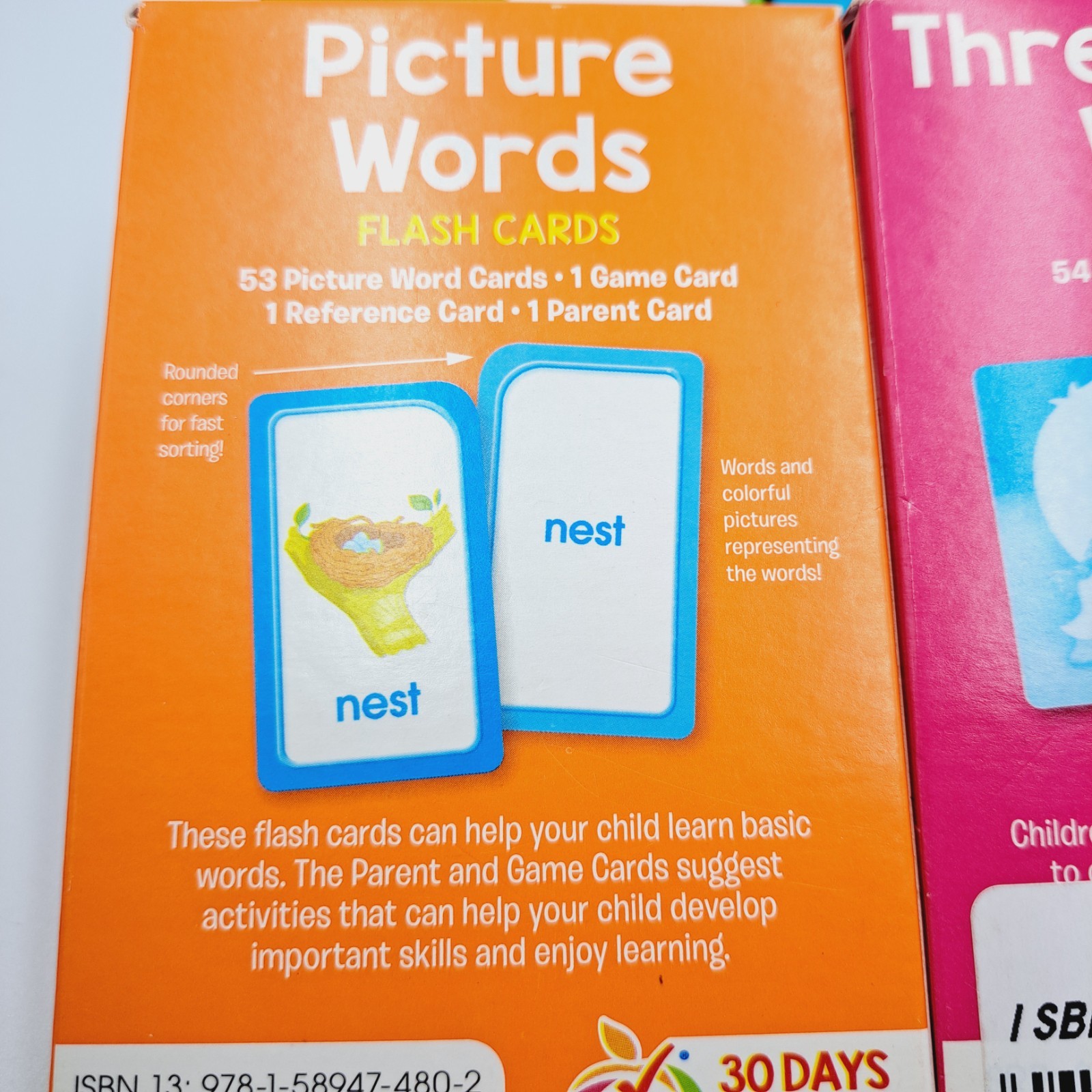 4 Packs of Learning Flash Cards School Zone Numbers, Words & Alphabet Age 3 & Up