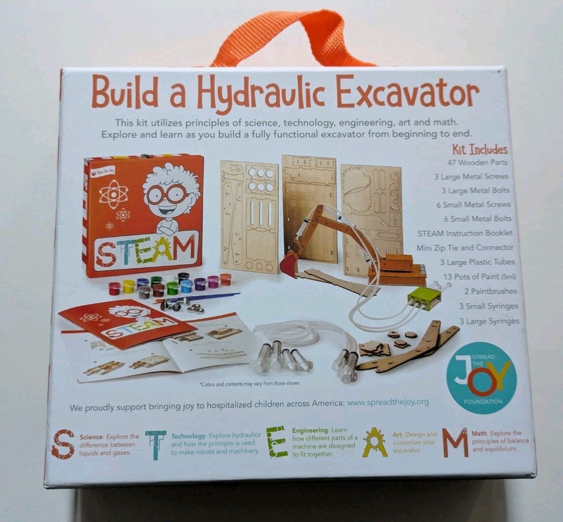 NEW S.T.E.A.M Activity Box Build A Wooden Excavator Science Teacher Homeschool