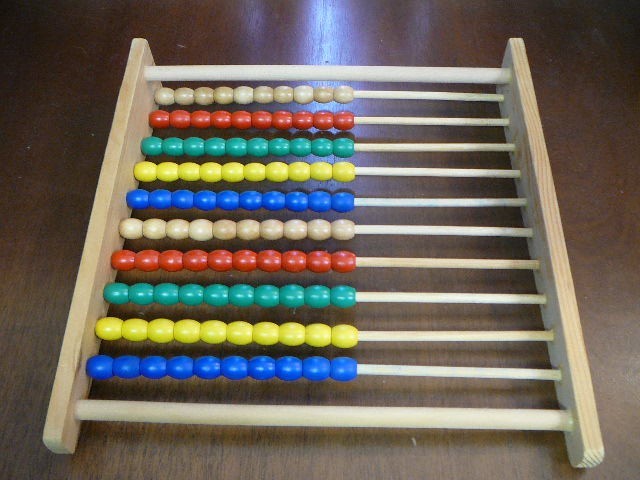 Kids Preschool Home Montessori Abacus Frame Toy for Math Learning Counting