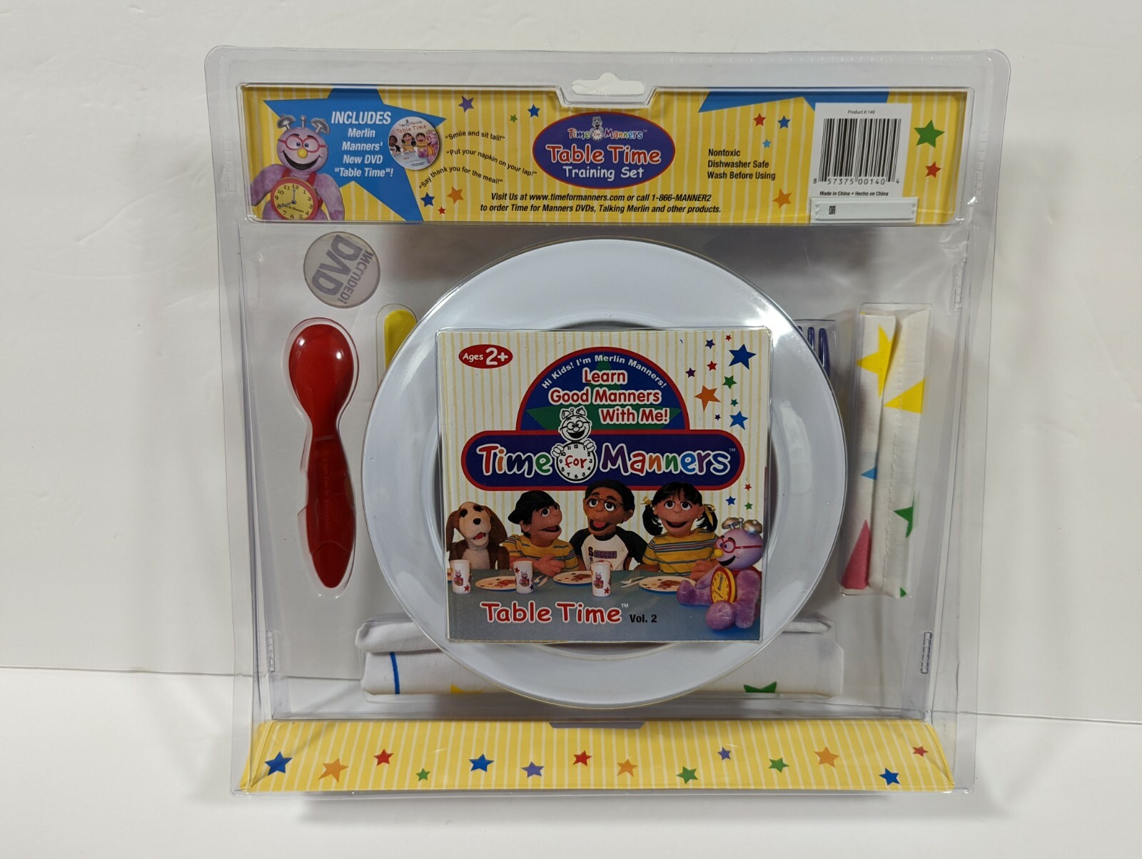 CHILDRENS TABLE TIME 8PC TRAINING SET TIME FOR MANNERS W/DVD