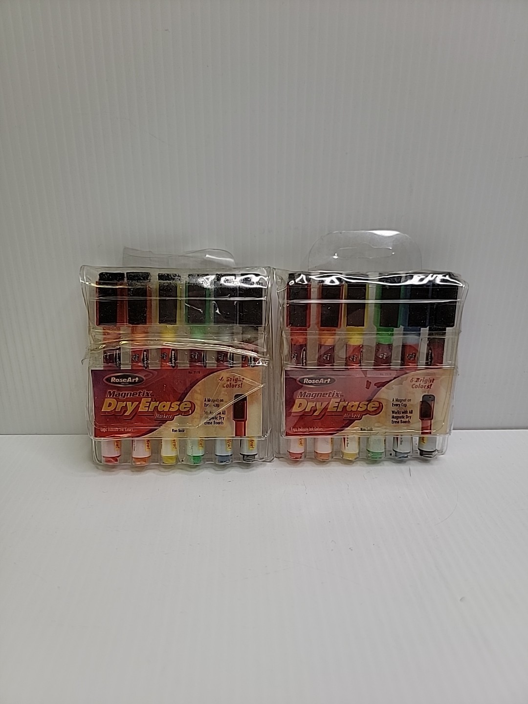 2 Sets Of 6 DRY ERASE MARKERS Bright Neon Colors . 12 Total. Open Box.