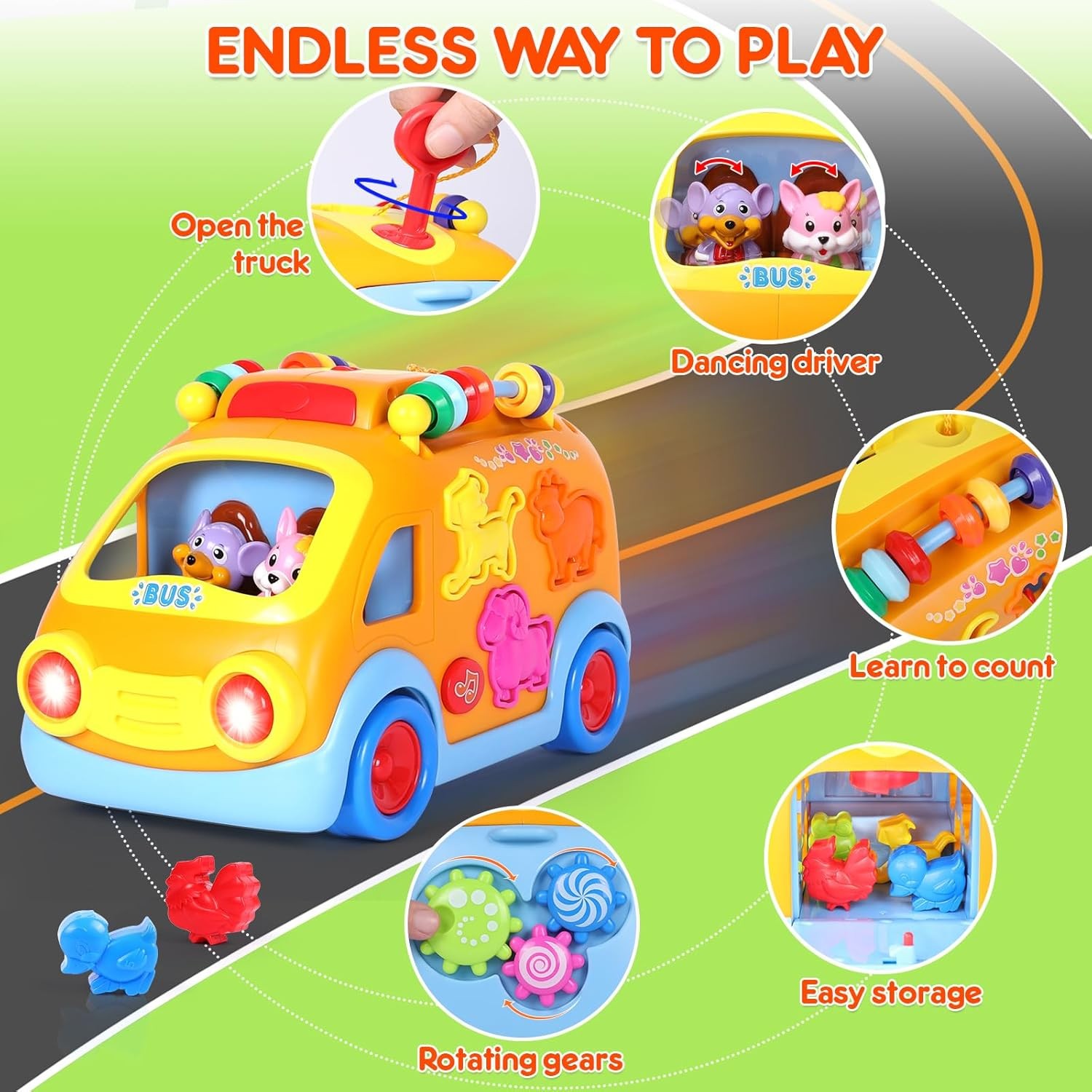 Toy Cars for 2 Year Old Boy Toys, Baby Boy Gifts, Musical Learning Crawling Toys