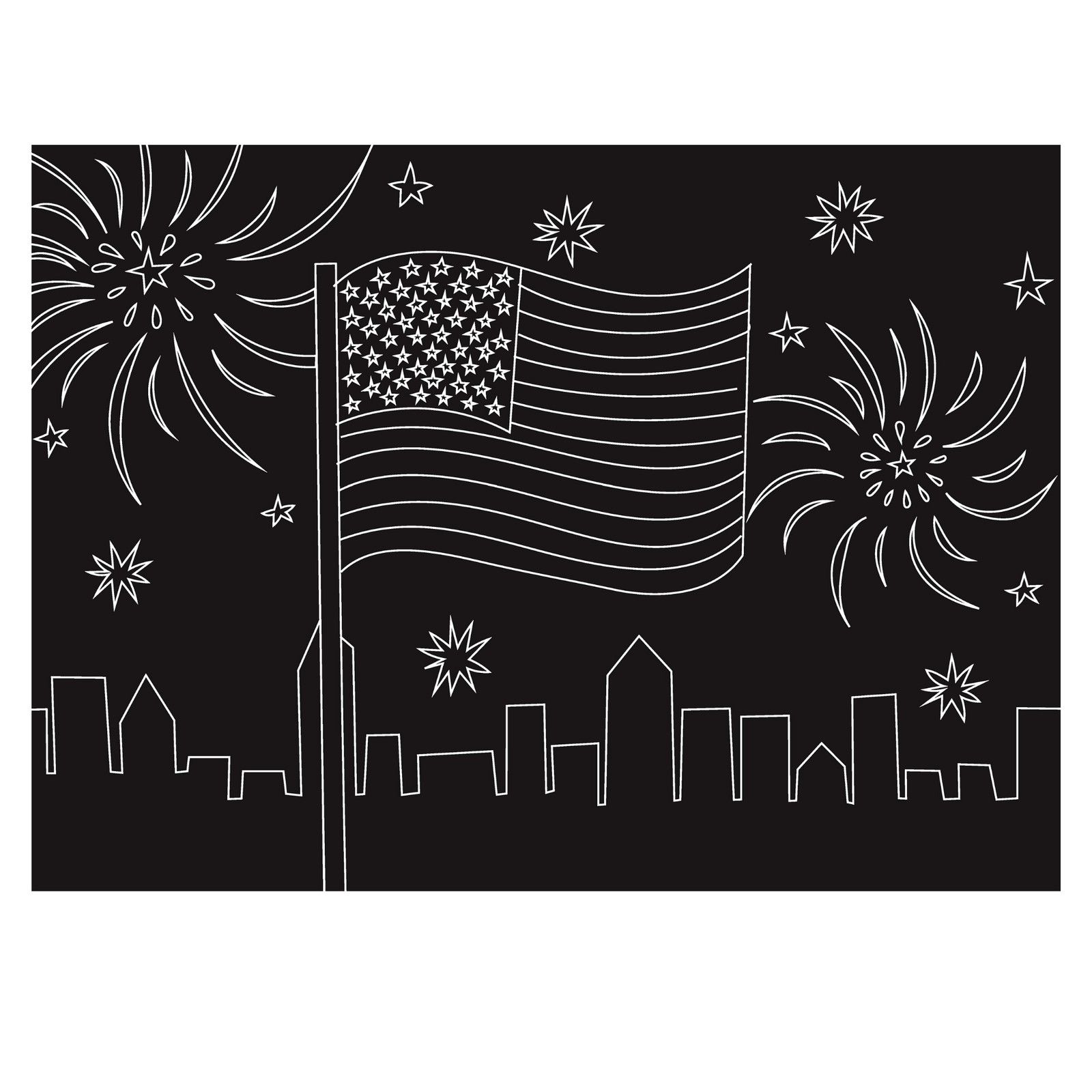 Imagination Starters – Chalkboard Fourth of July Patriotic Placemat 12×17