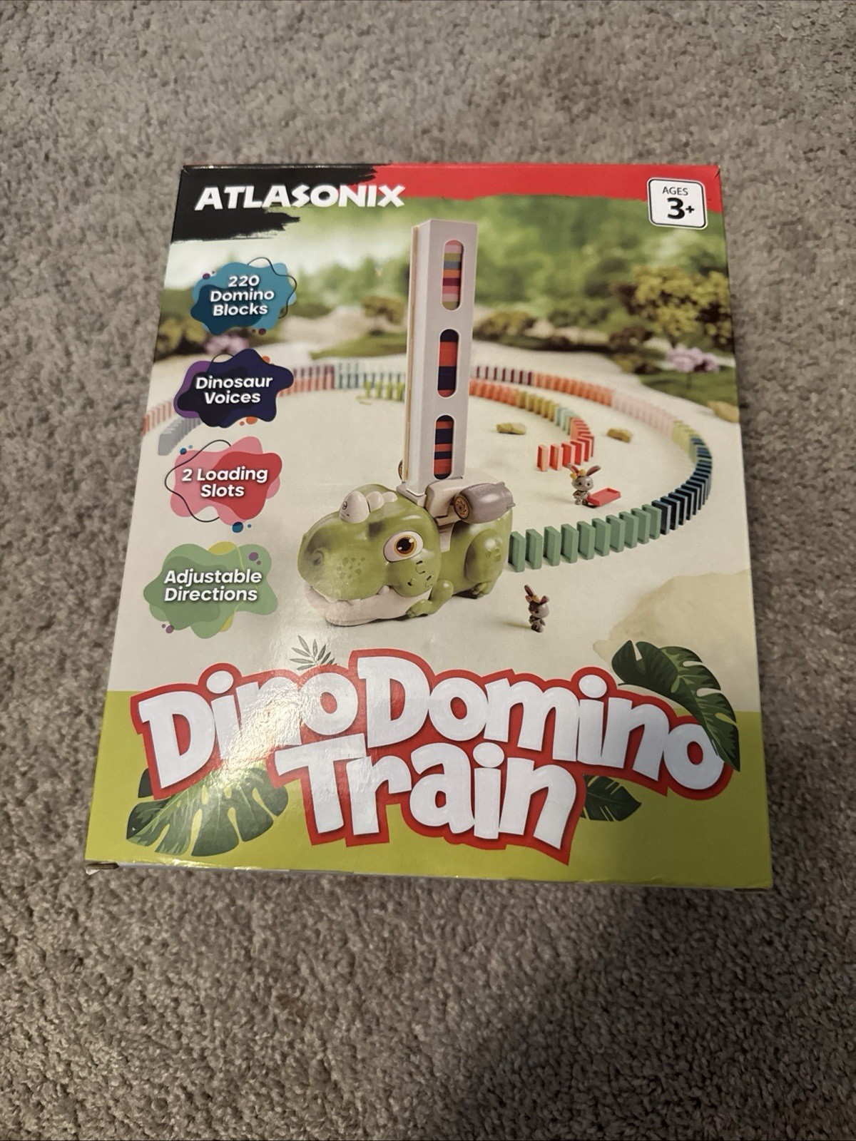 Atlasonix Dino Domino Train Ages 3+ Dinosaur Dominoes