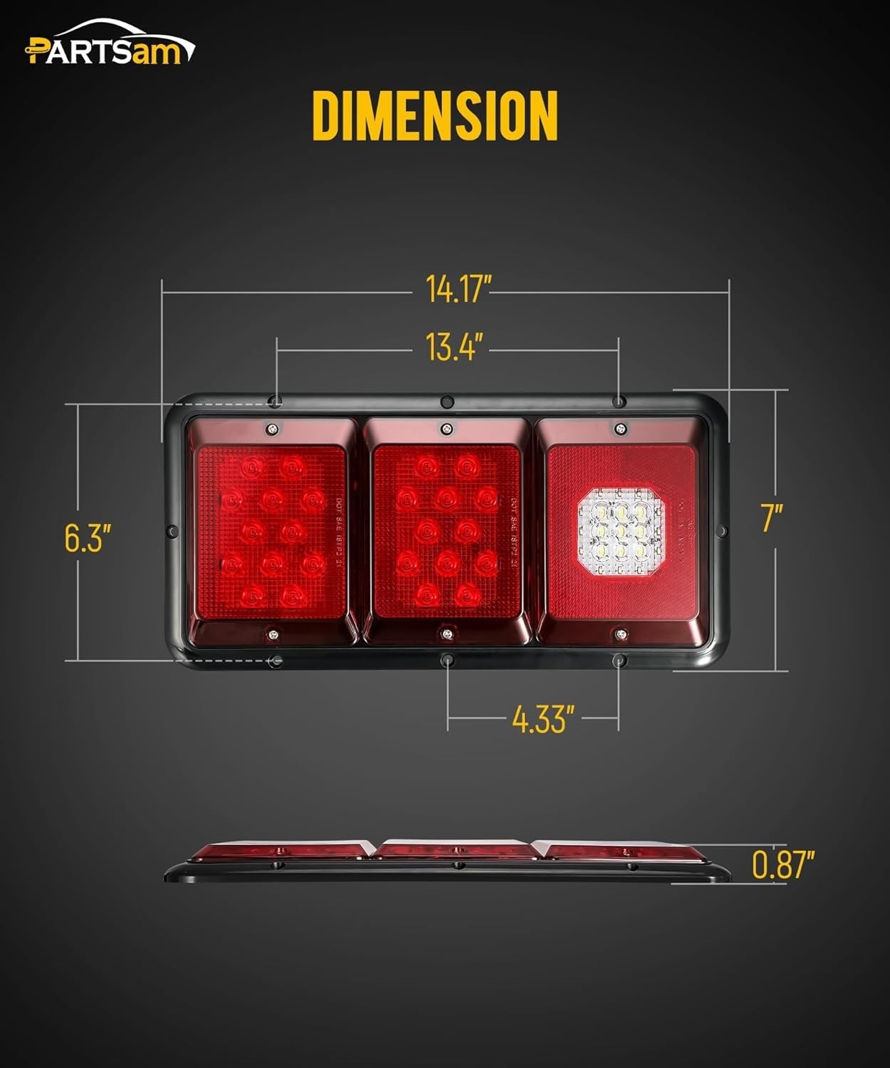 2Pcs , Rectangle Vertical or Horizontal Mount LED Trailer Camper RV Tail Ligh…