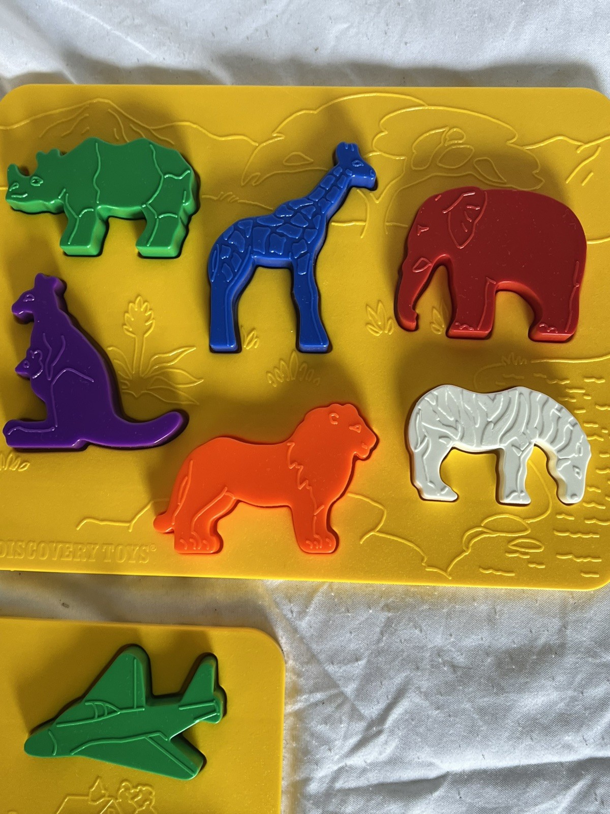 Vintage 1984 Place & Trace Puzzle Stencil Set Preowned Incomplete Discovery Toys