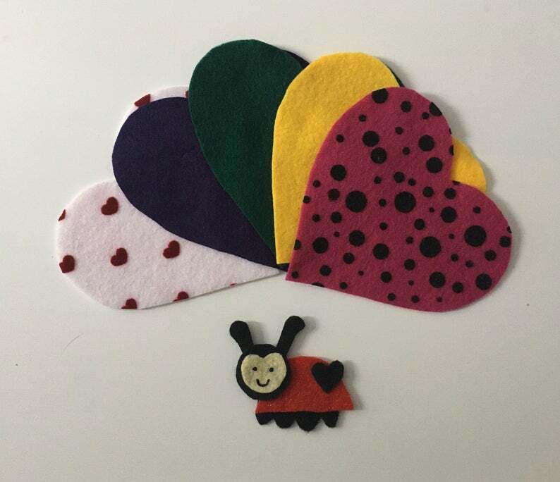 Love Bug and Five Valentines Hearts Felt Story – Children’s Felt Board Story