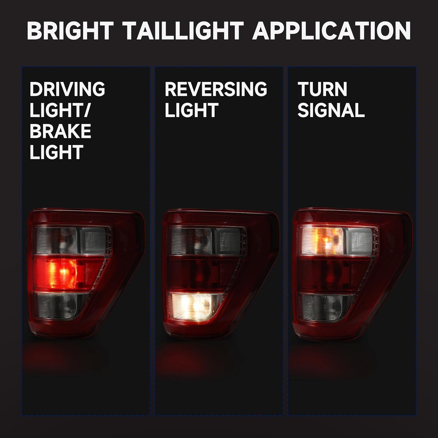 Tail Light Assembly Compatible with Ford F150 XL XLT 2021 2022 2023, F150 Haloge