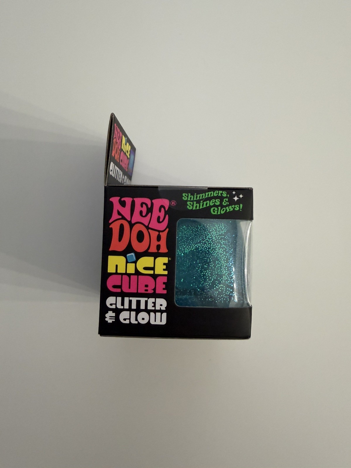 Lot of 2 NeeDoh Nice Cube Glitter & Glow squishy Squish Toy Schylling
