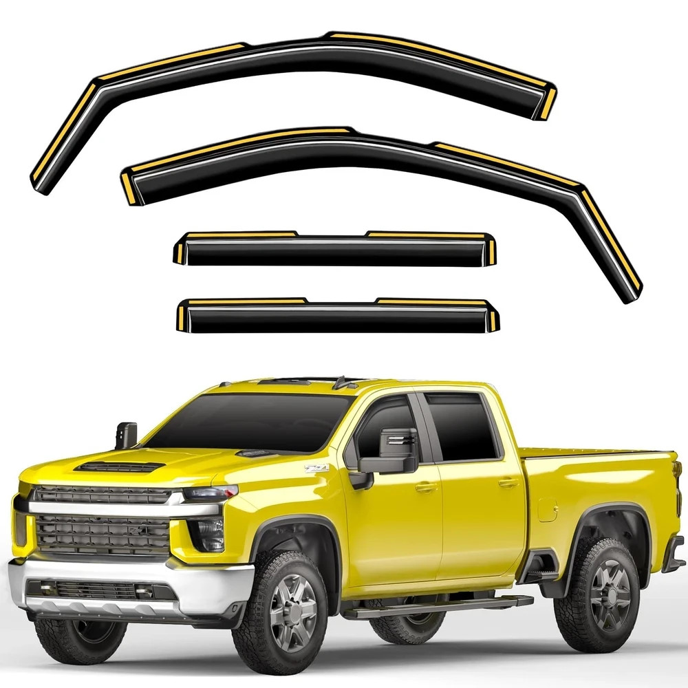 in-Channel Window Rain Guards Fit for Chevy Silverado/GMC Sierra 2500HD/3500H…