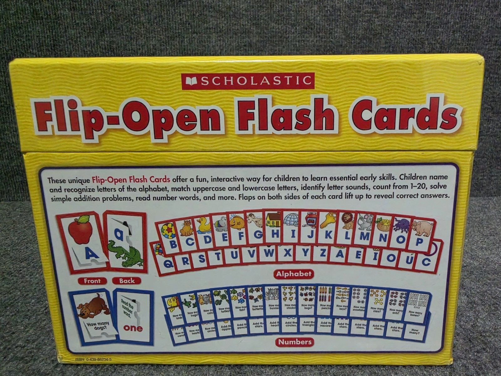 Scholastic Flip-Open Flash Cards ALPHABET & NUMBERS