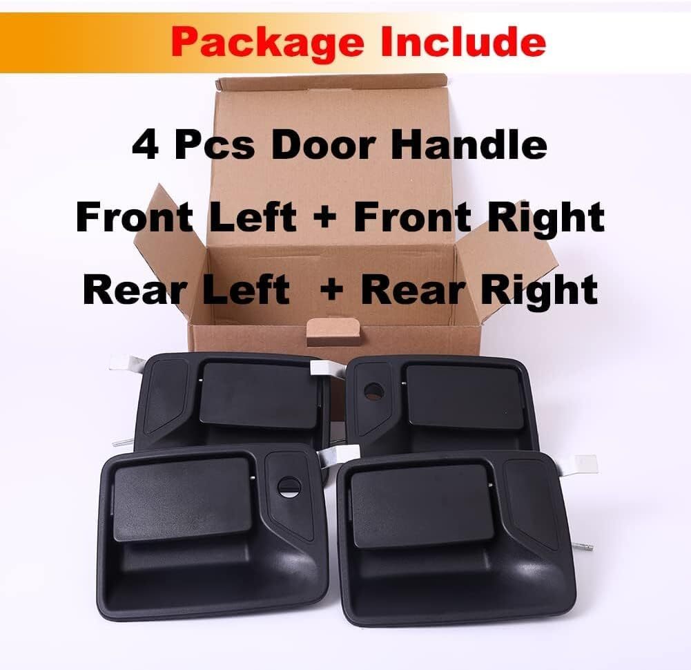 Exterior Door Handle Matte Black Compatible with Select Ford Modes 1999-2016