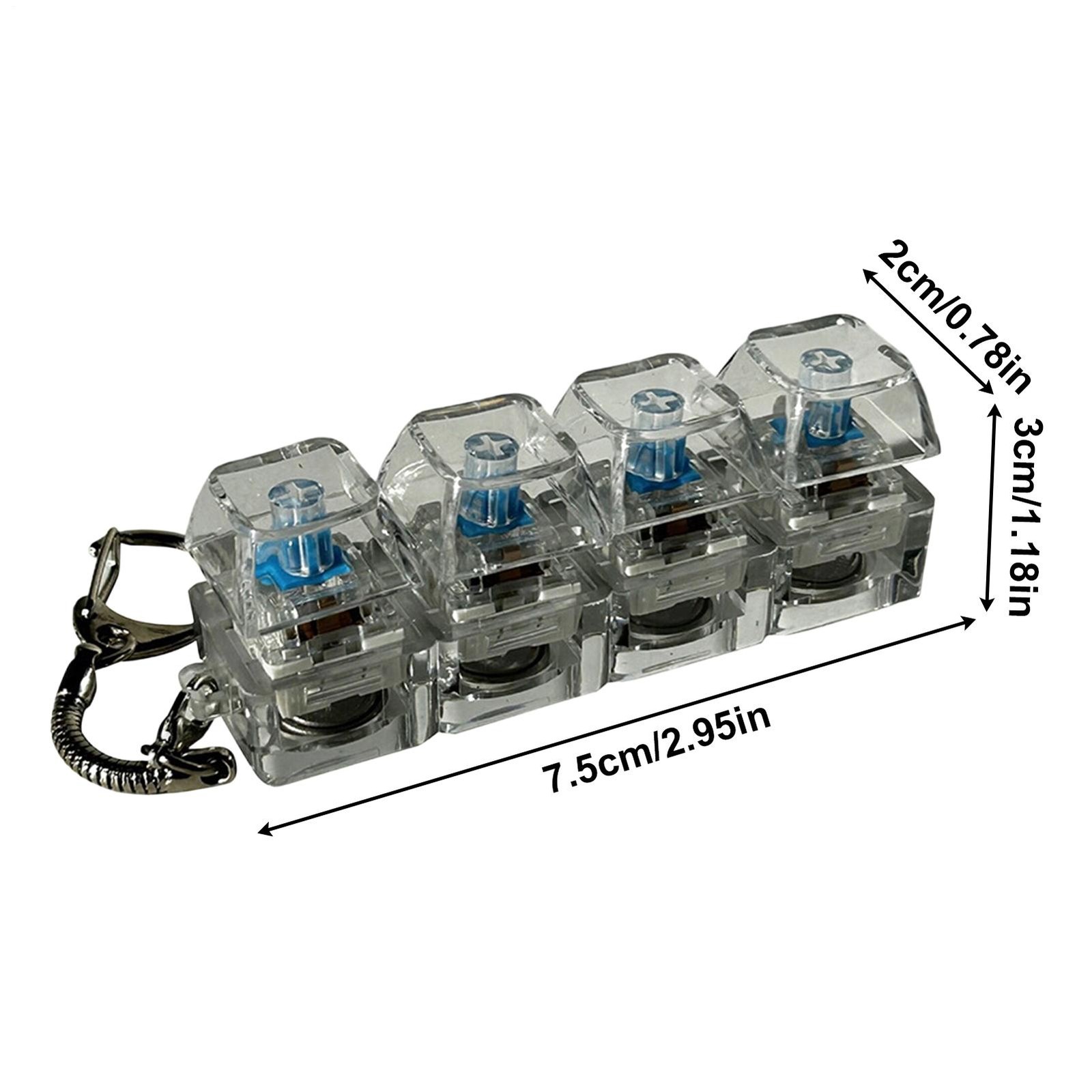 Light Up Keyboard Fidget Toy Transparent Colorful Lights Clicker For Boys Girls
