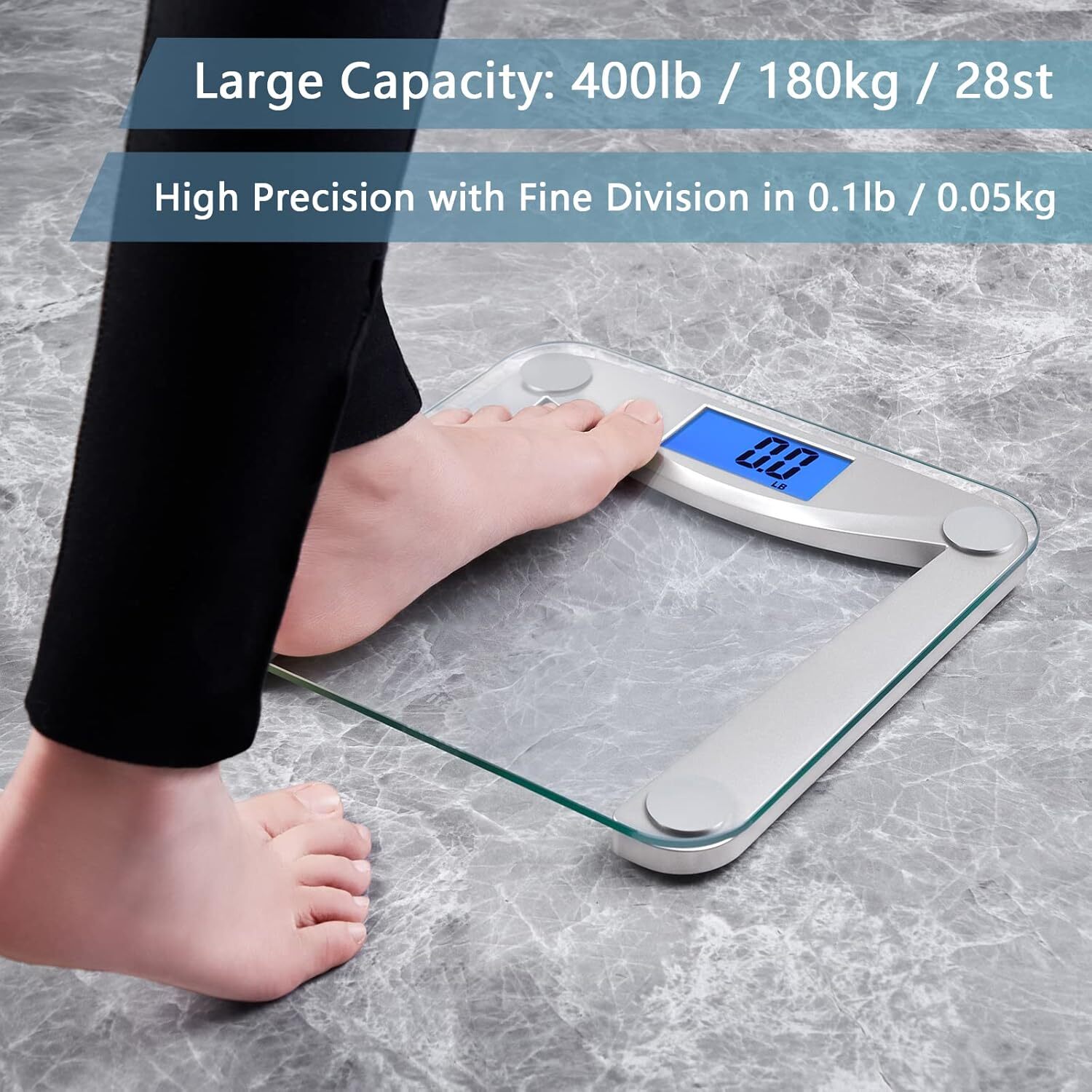 Digital Bathroom Weight Scale for Body Weight, High Accuracy Assured by Weigh.