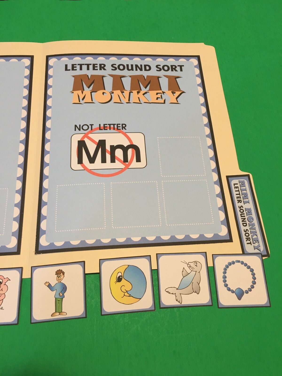 Mimi Monkey – Letter Mm – DIY File Folder game – Printed / Uncut