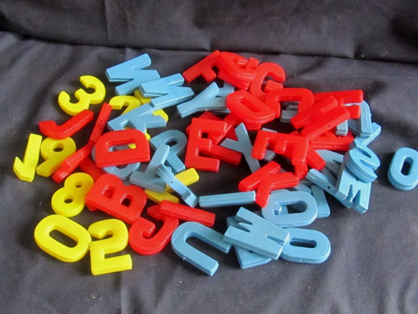 ALPHABET NUMBERS & LETTERS POLYTHENE PLASTIC VINTAGE EDUCATIONAL TOY NOS NEW