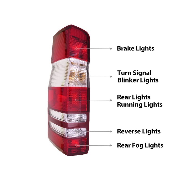 Heavy-duty Tail Light Compatible With 2007-2018 Mercedes-Benz Sprinter (Driver..