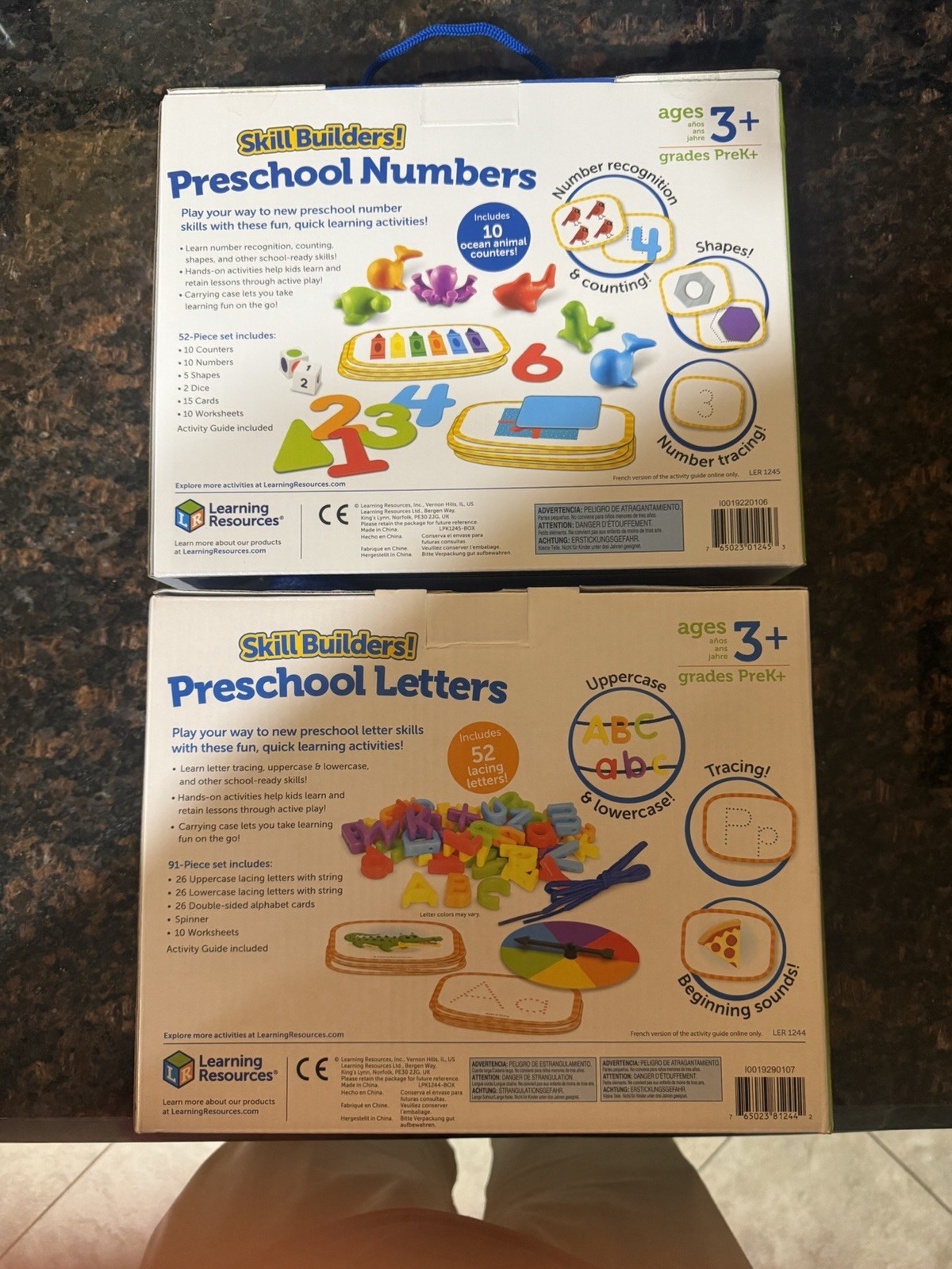 Learning Resources Skill Builders Preschool Letters & Numbers Activity Sets !