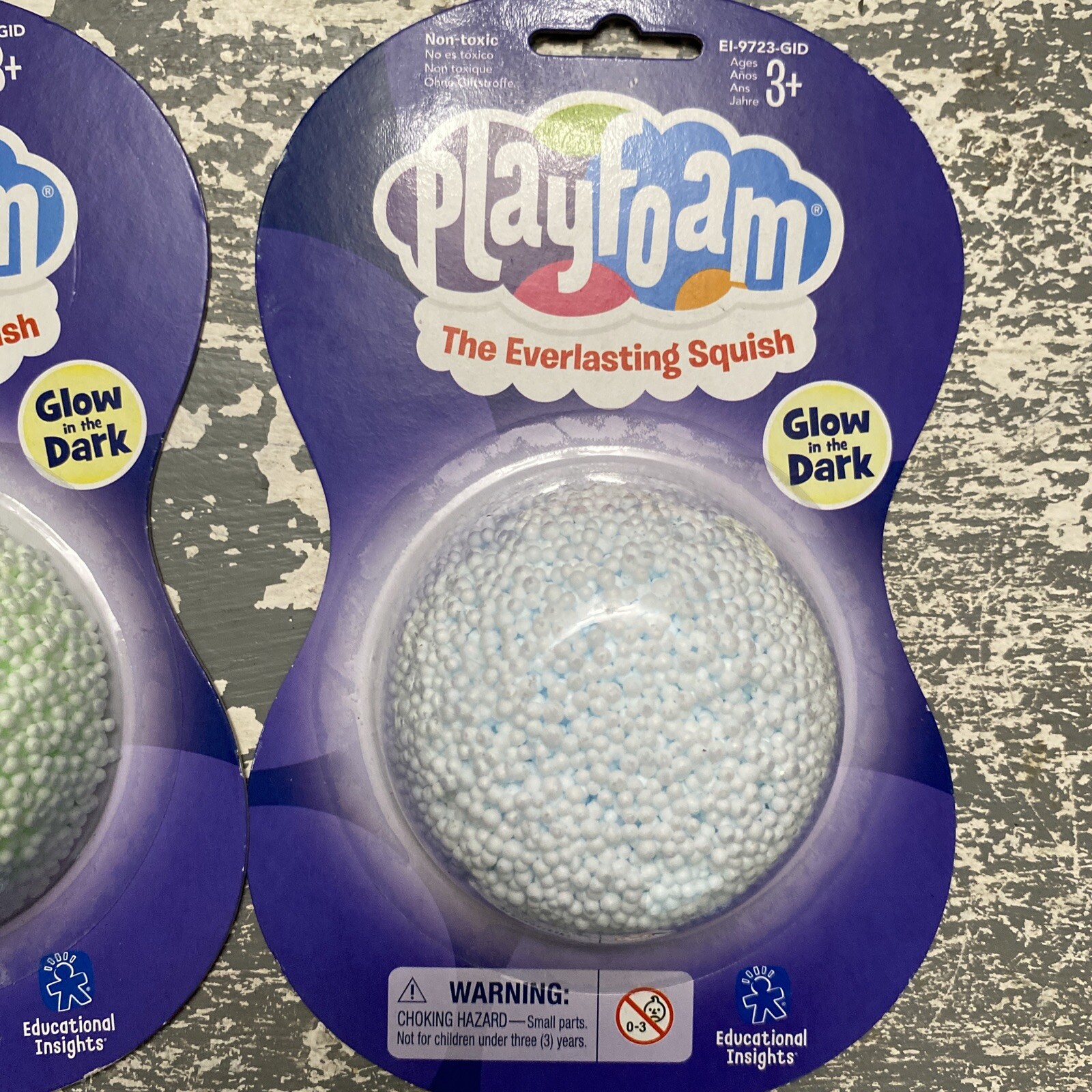 Set of 2 Play foam Glow In The Dark 1 Blue and 1 Green Playfoam New