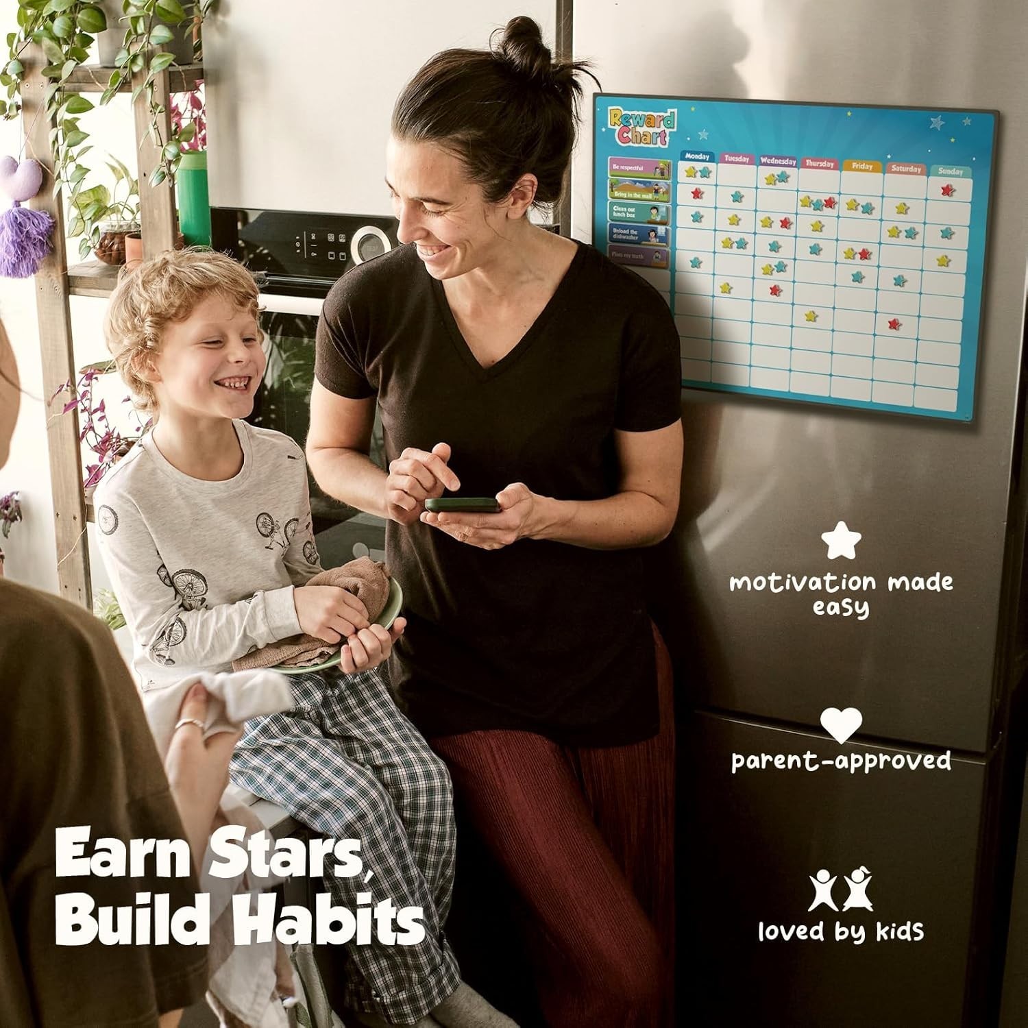 Magnetic Kids Responsibility Reward Chart – Engaging 3D Stars & Chore Tasks -…