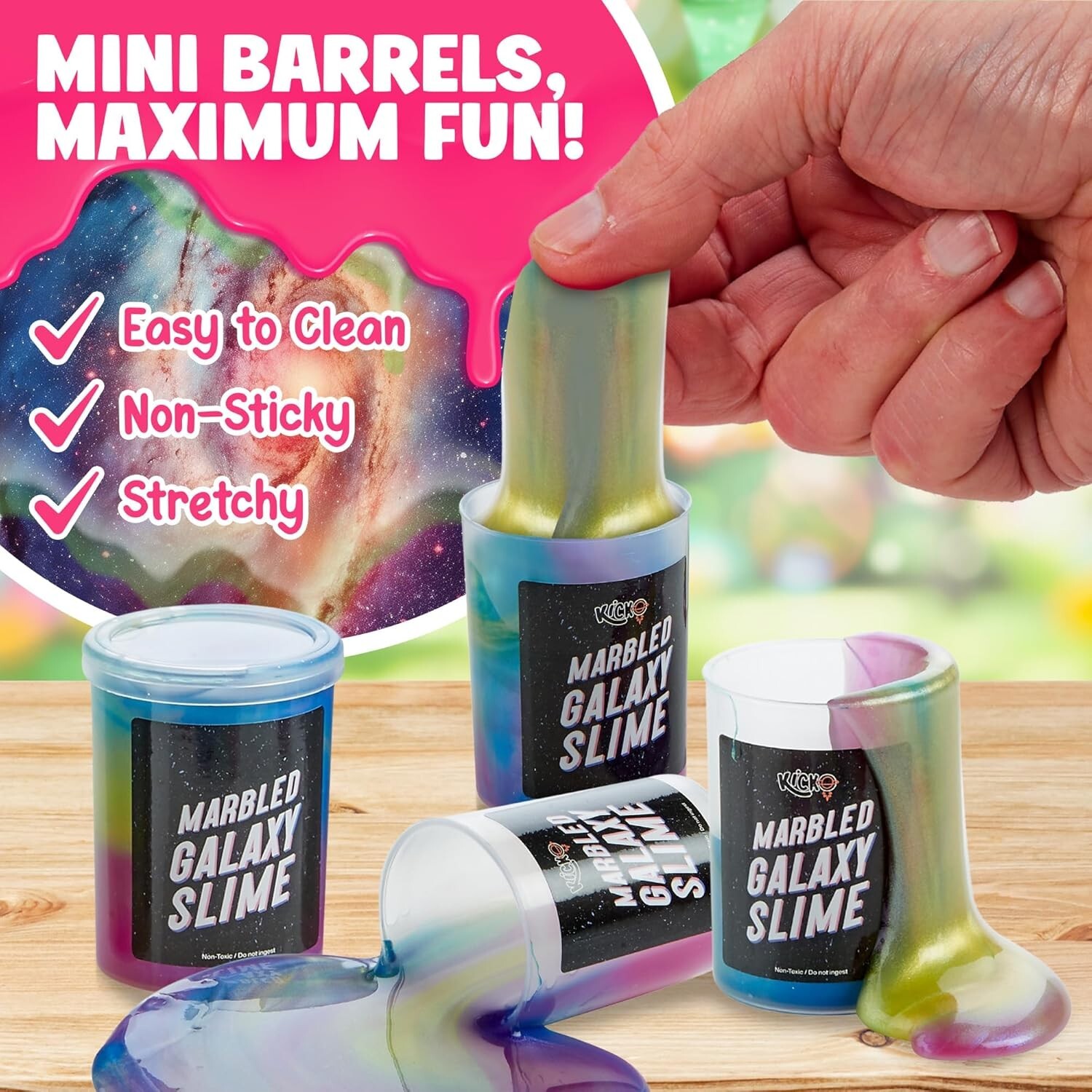 Marbled Galaxy Slime – 6 Pack – Cosmic Galaxy Gooey Unicorn Fidget Kit