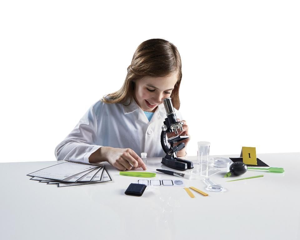 Edu Science Deluxe Forensic Crime Lab Kit 50+ Pieces w Microscope New Sealed
