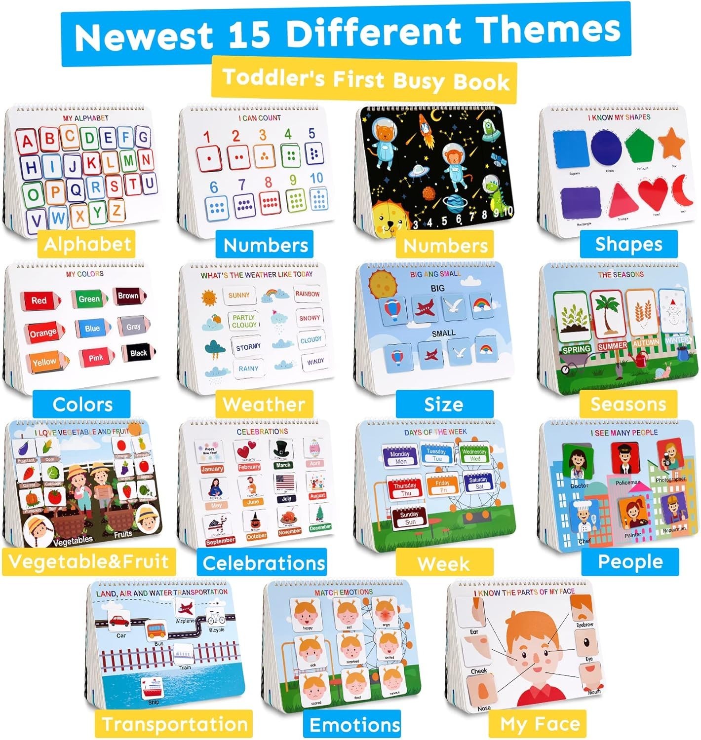 Mallify Busy Book for Toddlers 3-5, Preschool Busy Book 30 Themes Kids Binder…