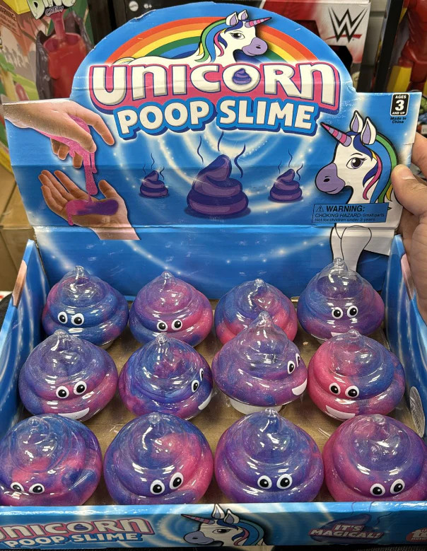 Unicorn Poop Emoji Slime – Magic Galaxy Rainbow Glitter Slime for Kids, Party