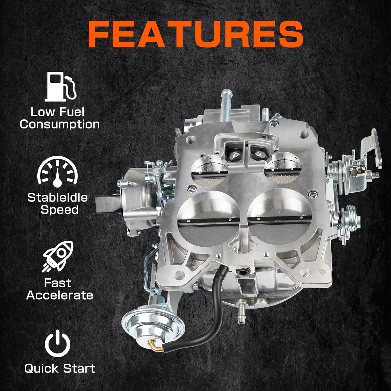 BHB 4 Barrel Carburetor Replaces Rochester Quadrajet 4MV 1904R 1906R Compatible