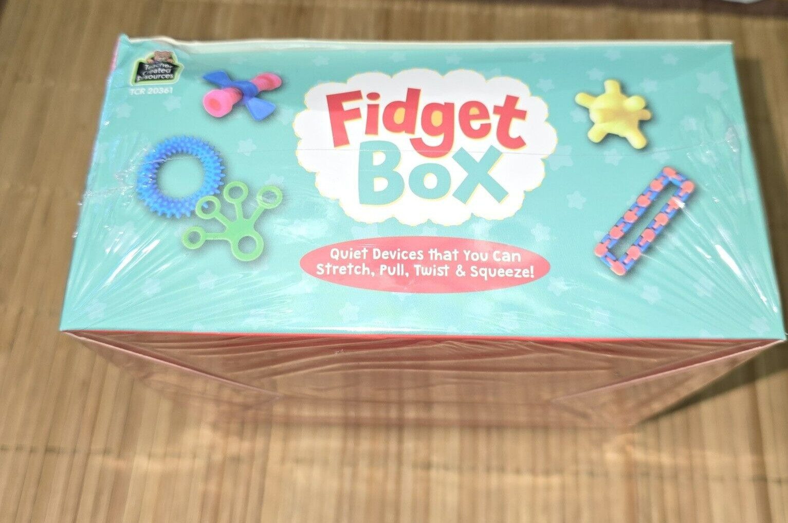 Teacher Created Resources Fidget Box 18 Pieces Stretch Pull Twist Squeeze Quiet!