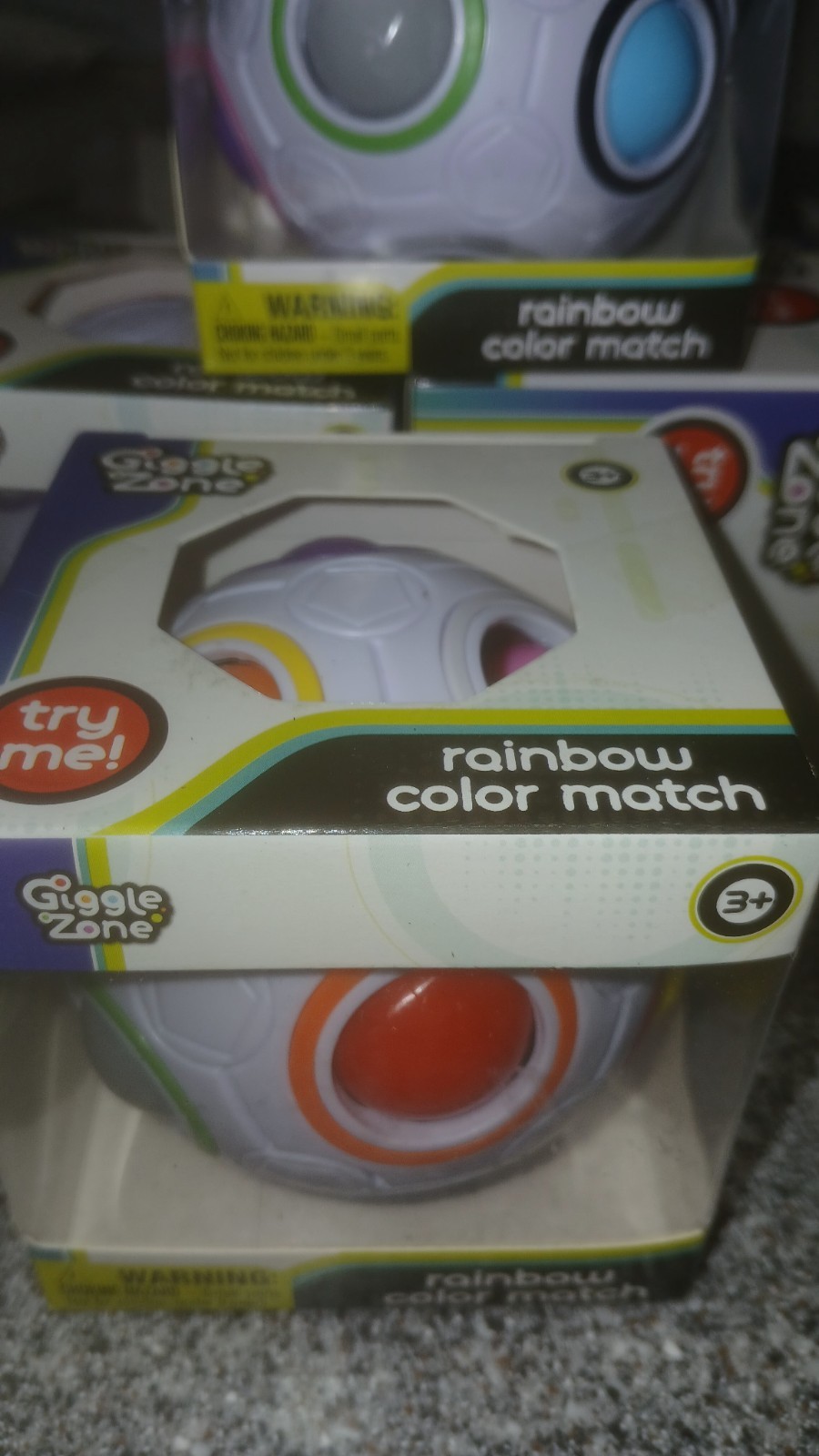 Set Of 4 Giggle Zone Rainbow Color Match Puzzle Ball Novelty Toy NEW