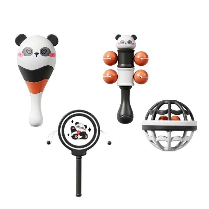 Handheld Musical Instrument Cartoon Hand Bells Shaker Toy Cognitive Stimulation