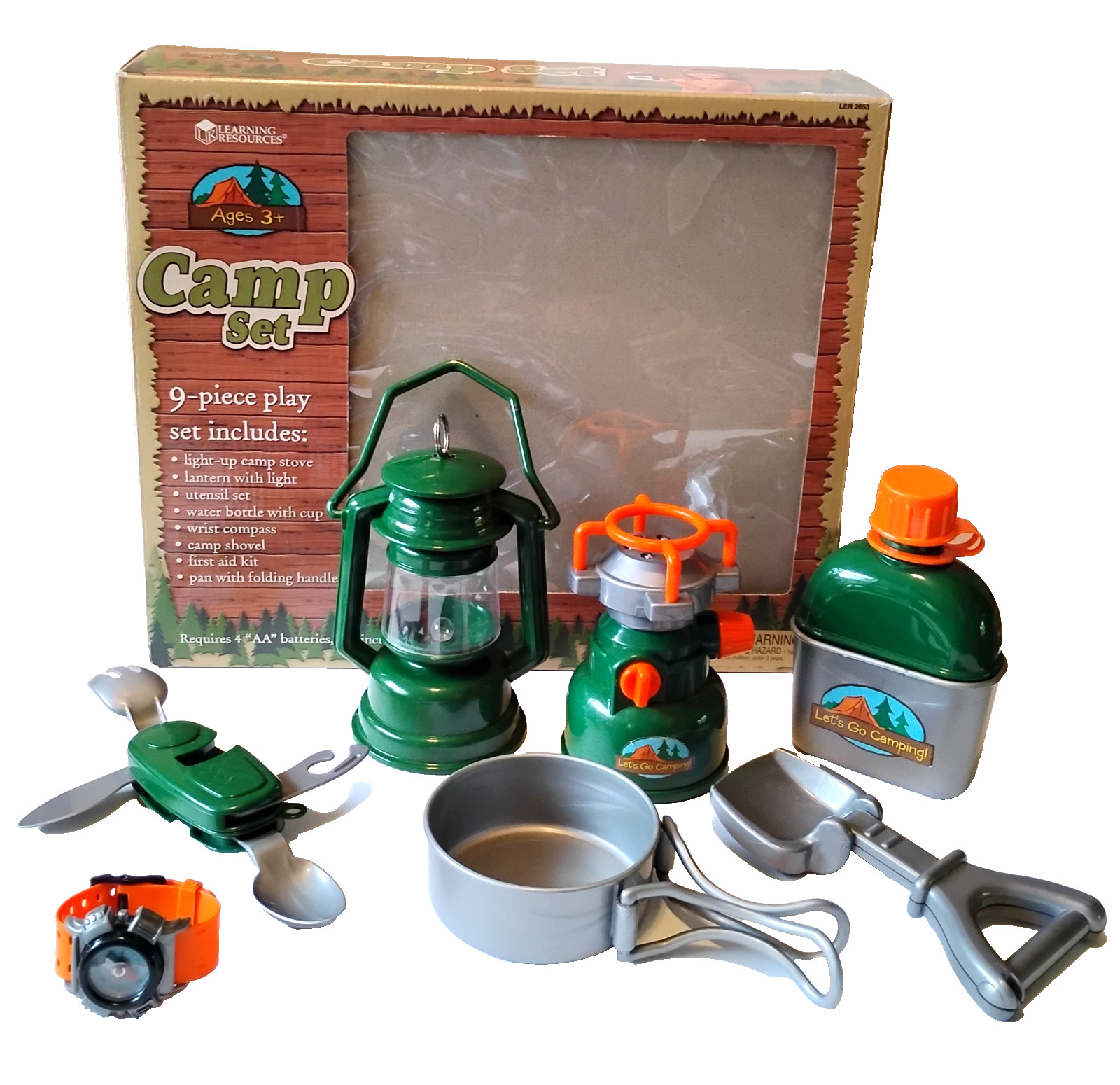 Learning Resources Camping Set, 7 Realistic Pieces, Excell. Condition, Ages 3+