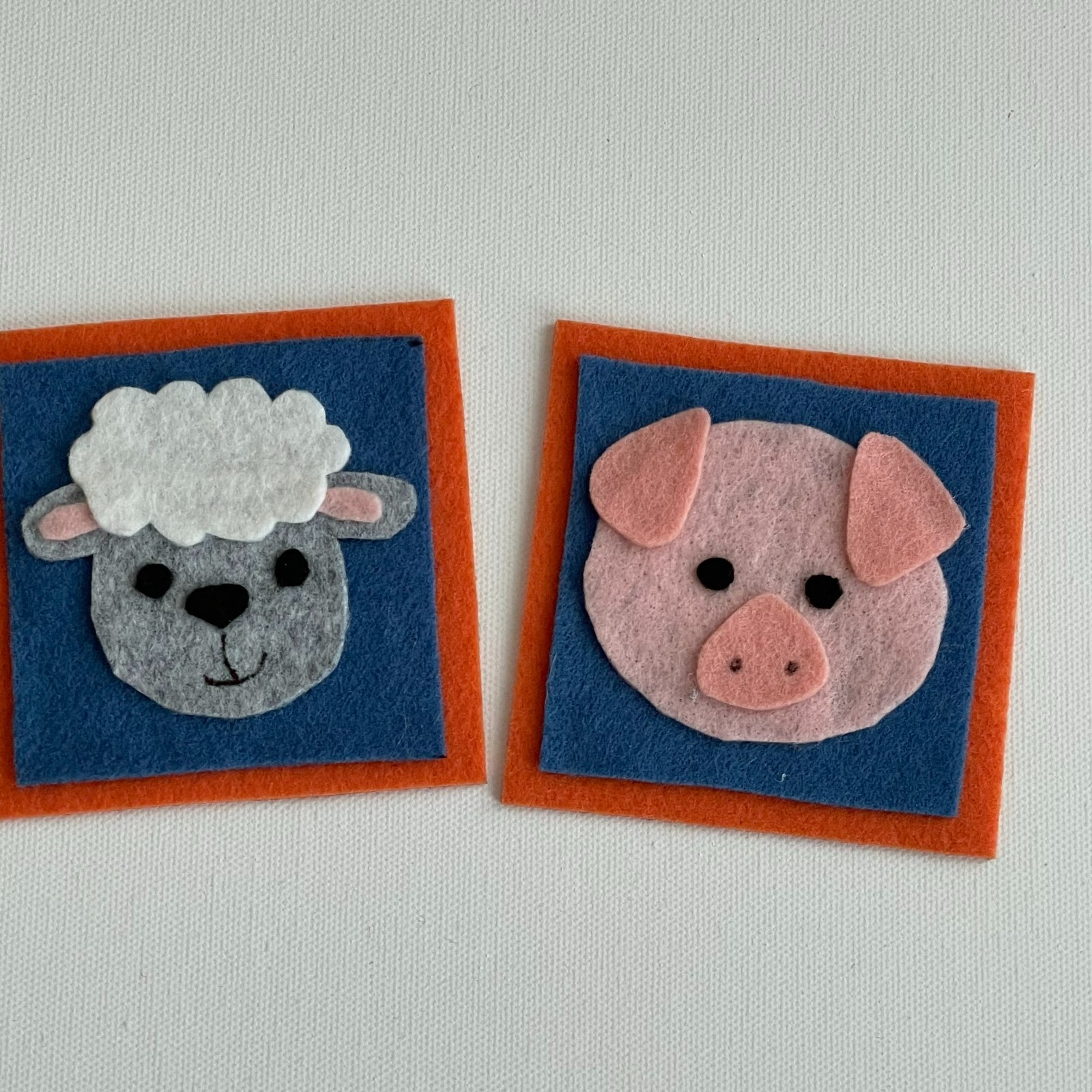 Farm Animal Match Game Felt Sample Set for Felt or Flannel Board Play
