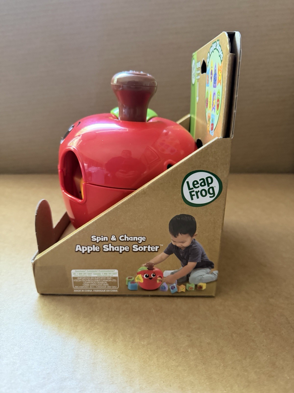 LeapFrog Spin & Change Apple Shape Sorter New Complete Ages 18+ Learning Toy