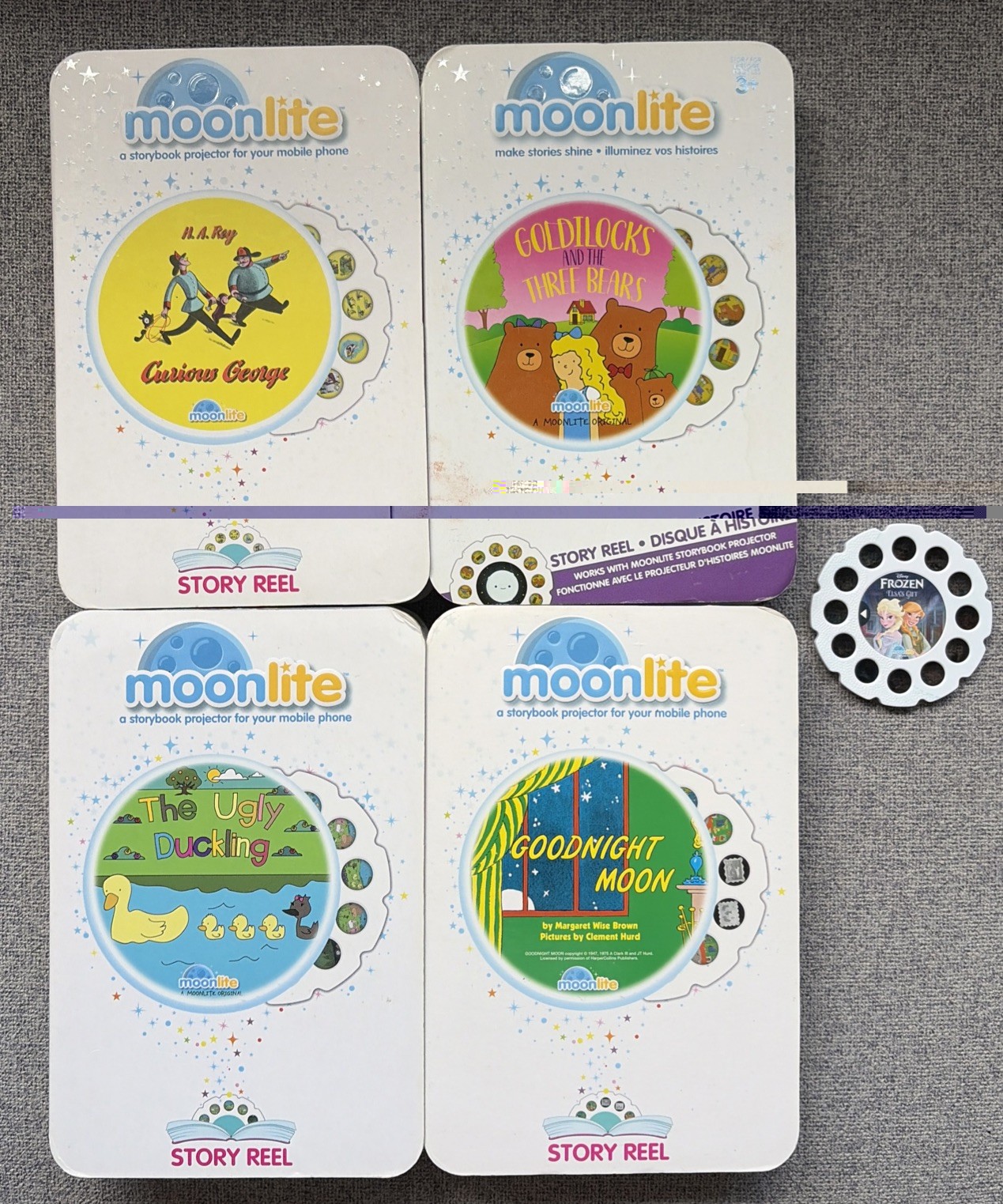 Lot of 5 Moonlite Storybook Projector Story Reels Goodnight Moon Ugly Duck More!
