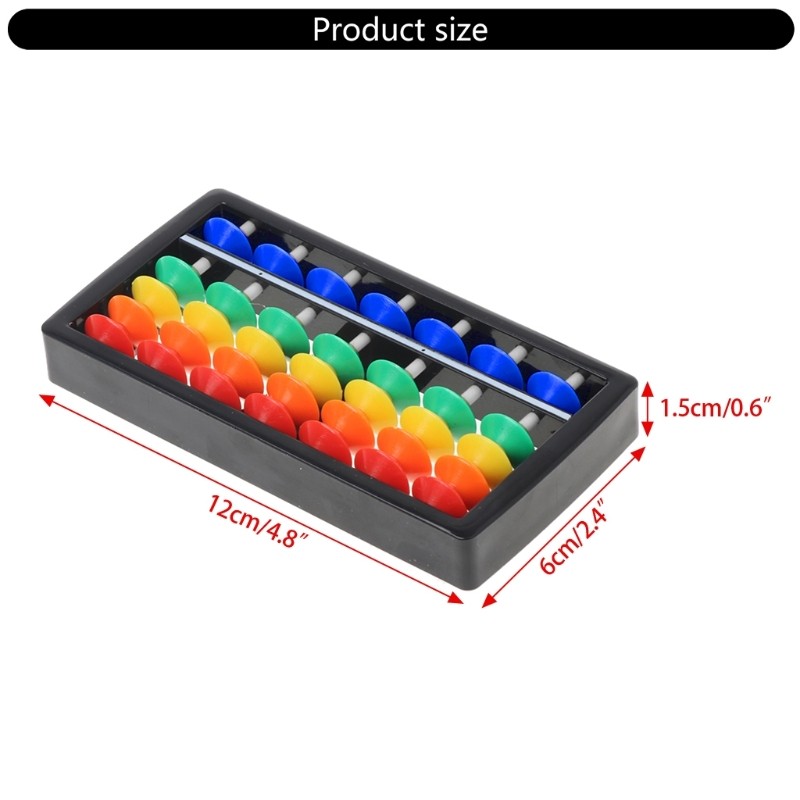 Mathematics 7 Digits Rainbow Abacus Toy Math Operations Learning Aid for Child