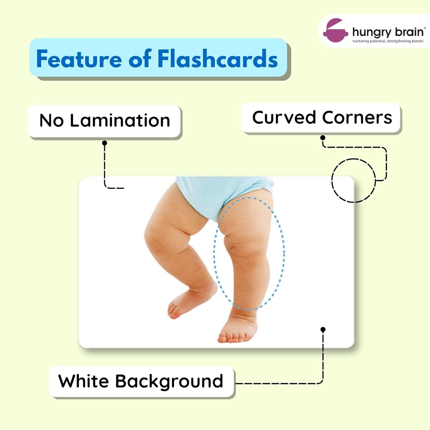 Hungry Brain Body Parts Flash Cards for Toddlers & Babies | FREE SHIPPING